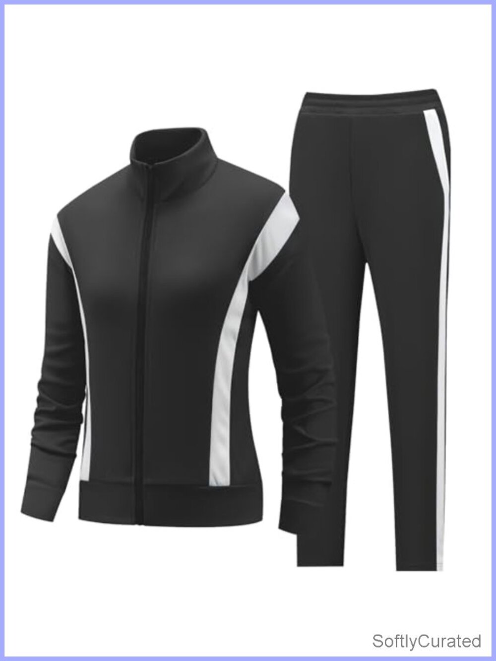 2 Piece Zip Up Sweatsuit Set Track Suit Jogger Jacket & Pants Athleisure